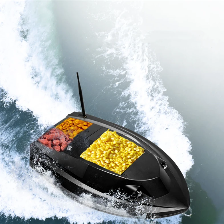 RC Fish Bait Boat, 3 Hoppers, controle remoto, GPS