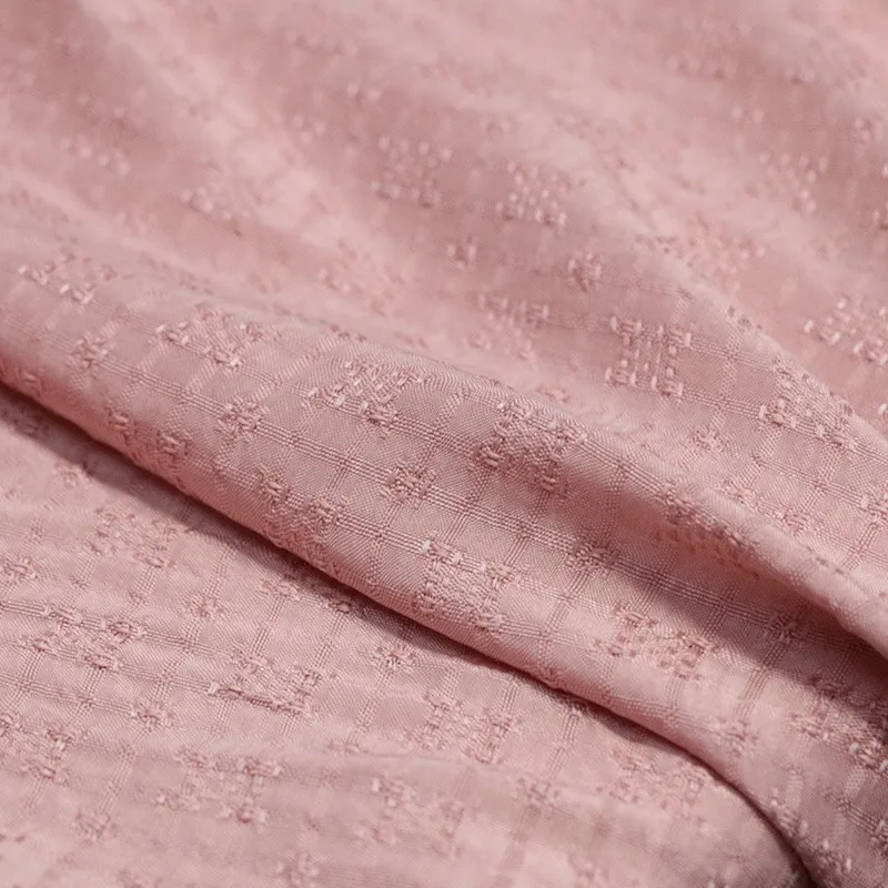 

Natural silk oak jacquard satin sand-washed fabric and nostalgic intangible cultural heritage clothing designer