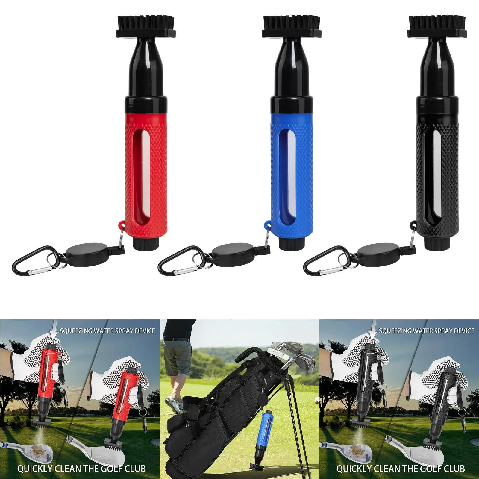 Golf Club Cleaner Brush Squeeze Bottle Equipment for Practicing Outdoor Sports Training Golf Club Maintenance Father's Day Gift