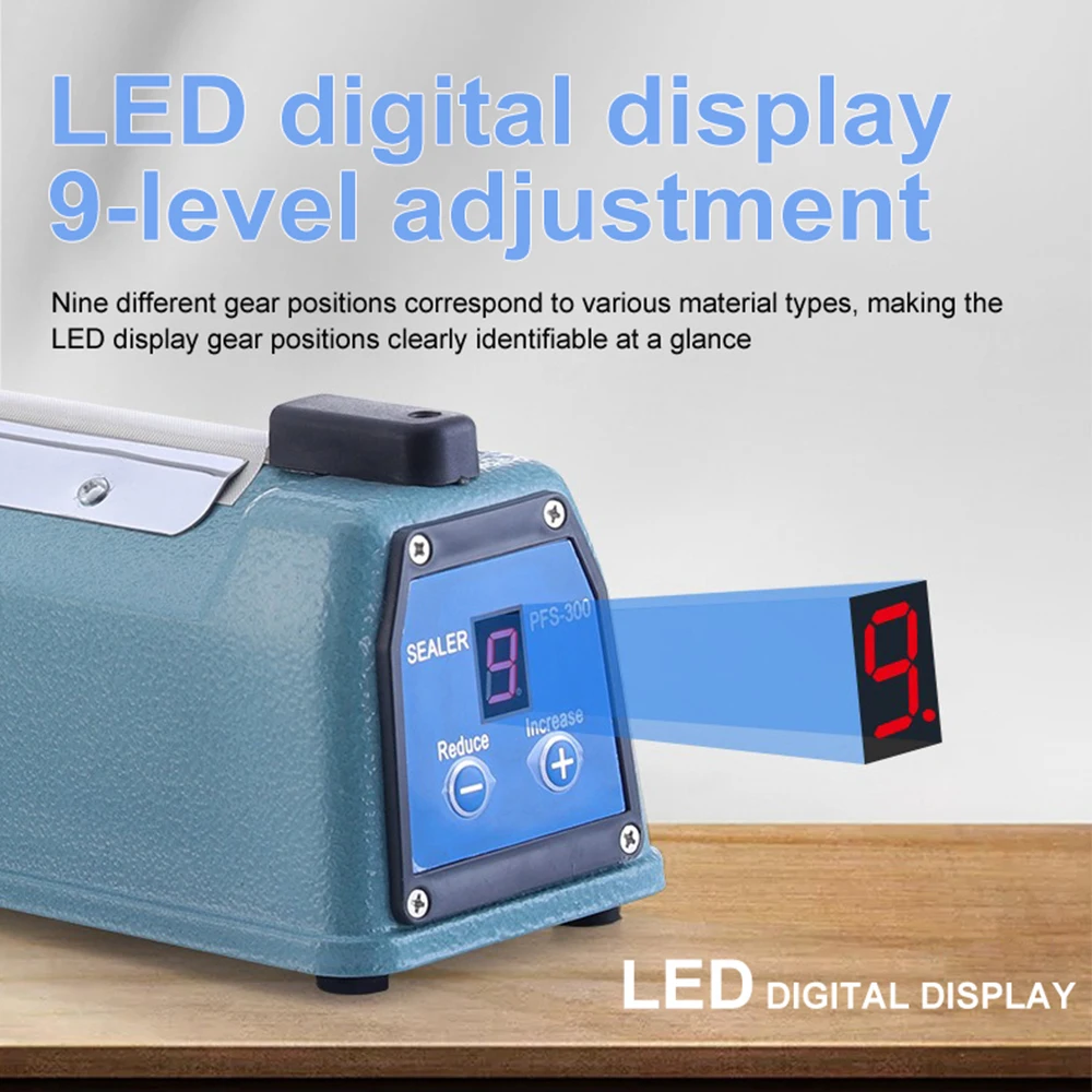 Heat Shrink Sealing for Packaging Bags,Digital Display Hand-operated Sealing Machine,Instant Sealing Machine Impulse Sealer