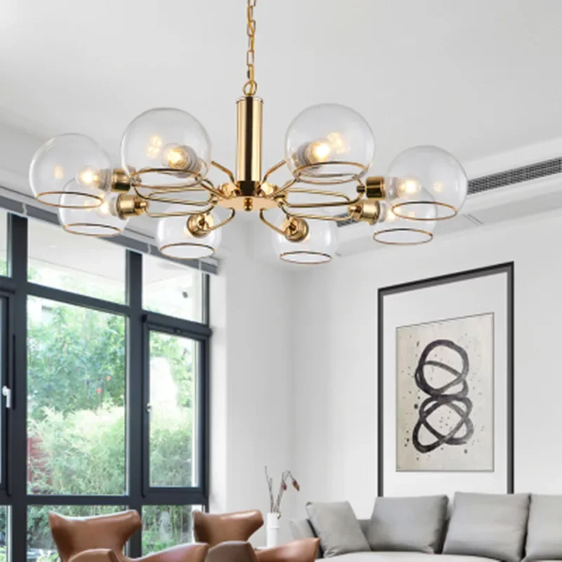 Post-modern personality designer creative multi-glass ball pendant light nordic magic beans bubble molecules LED pendant lamp