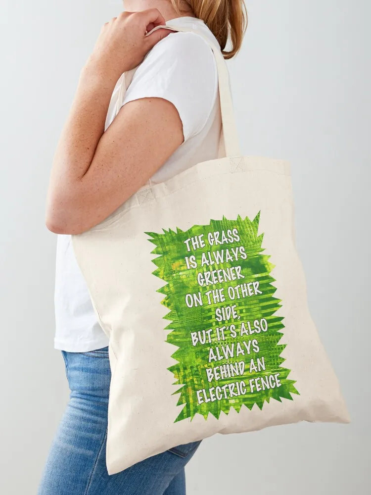 The Grass is Always Greener Tote Bag canvas tote bag Lady bag custom canvas