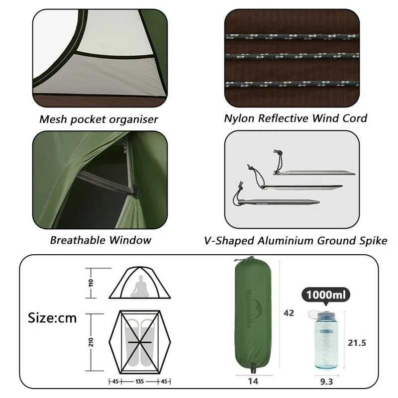 Naturehike 2025 جديد سحابة نهر خيمة مقاوم للماء توسيع النايلون مقاوم للماء خيمة المأوى 4 الموسم الدافئة طبقة مزدوجة التخييم خيمة #6