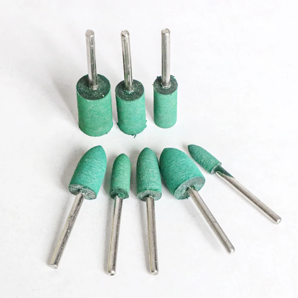 10PCS Rubber Mounted Point Grinding Head for Metal Mould Polishing Rotary Tools Accessary