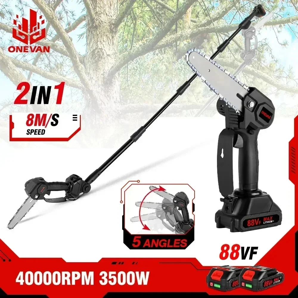 Telescoping Electric Pole Chainsaw 9000mAh Battery Cordless Garden Tree Pruning Tool High Branch Saw for Makita 18V Battery