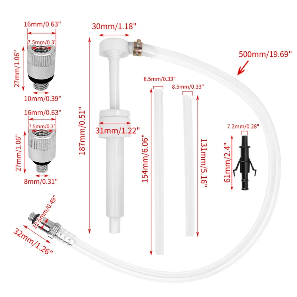طقم مضخة زيت المحرك الخارجي البحري 8 سي سي مع خرطوم مشترك دوار معدني ومحولات متعددة لزيت التروس ومواد التشحيم