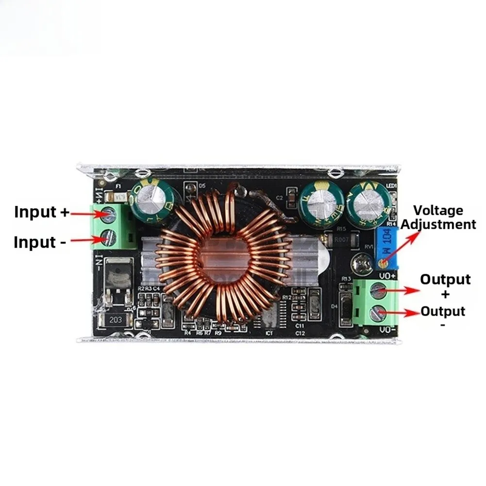 1pc Adjustable DC Step Down Power Module 6A 10-90V To 1.5-60V For Electronic Devices Accessories Easy To Install