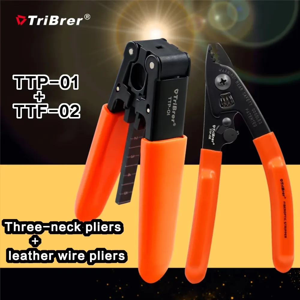 

2 in1 TriBrer TTP-01 TTF-02 Fiber Cable Stripping Pliers Miller TTF02 Three Mouth Strippers TTP01 Leather Cable Stripping Pliers