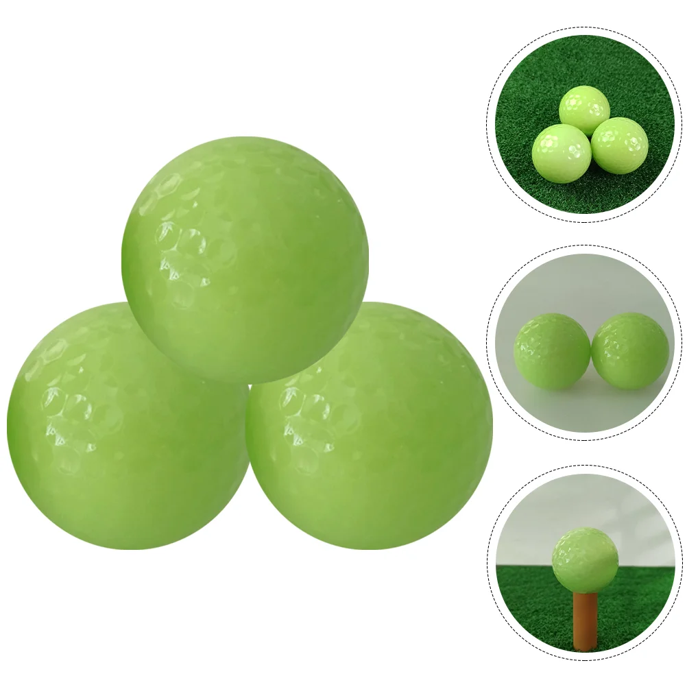 

3 Pcs Golf Luminous Ball Toy Training Golfs Balls Glowing Night Use Toys Rubber Plaything Golfing Aids