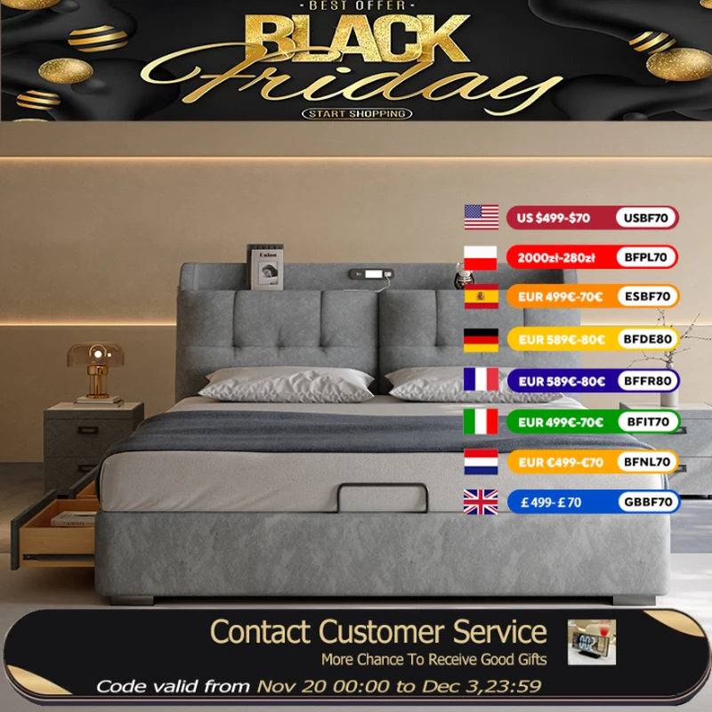 

Дизайн Лофт Современная двуспальная кровать Роскошное хранилище для взрослых Двуспальная кровать размера «queen-size» Экономия места Letto Matrimoniale Мебель для спальни