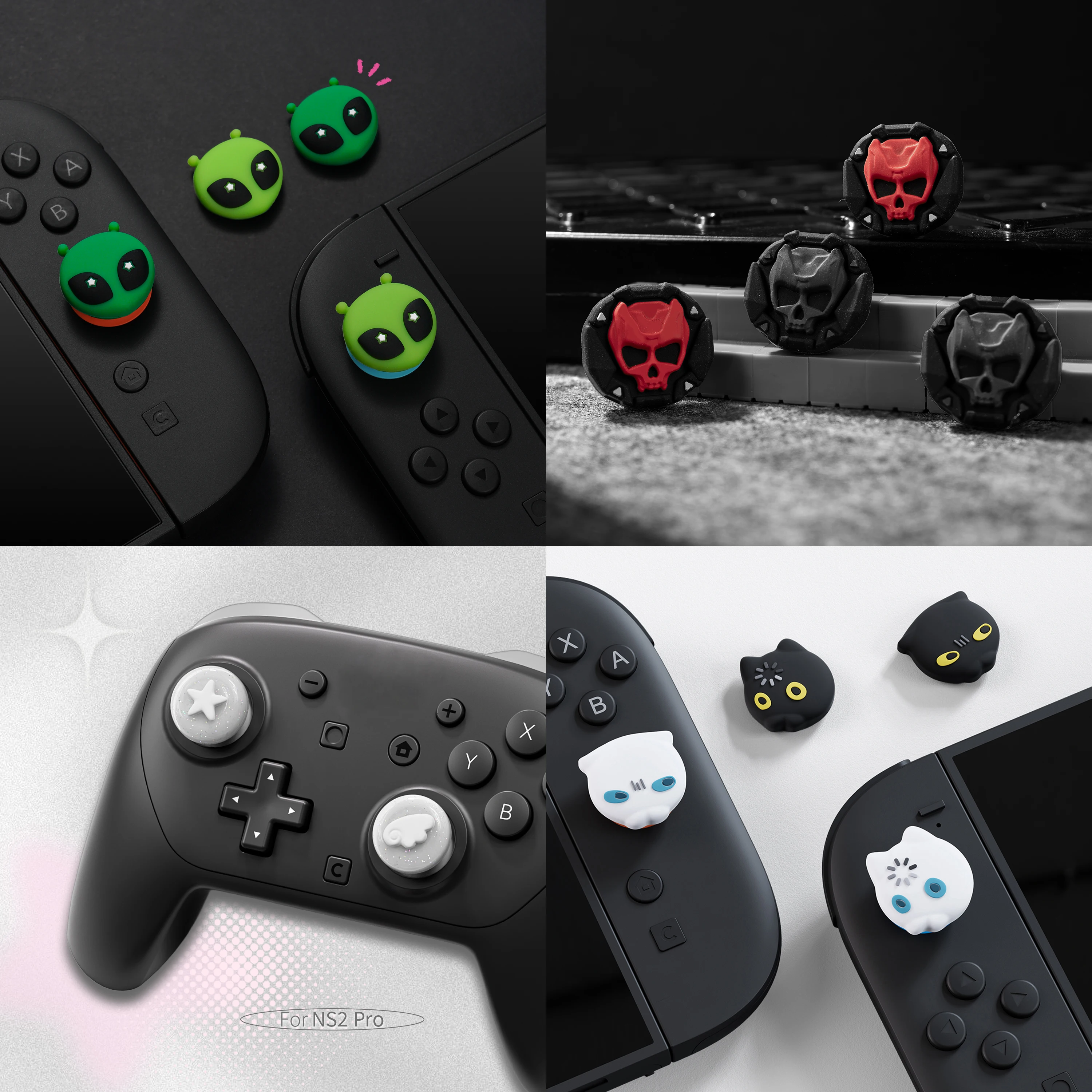 Cool Designs Silicone Joystick Thumb Stick Grip Cap Protective Cover For Switch 2 Joycon/NS2 Pro Game Controller Protector Case