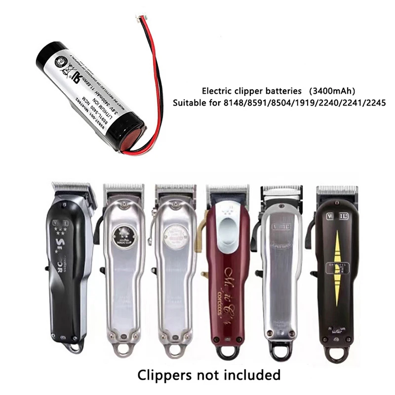 Electric Clipper 3400mAh Battery for Black Stealth Chrome Cordless Magic Clip Senior Cordless Super Taper Cordless