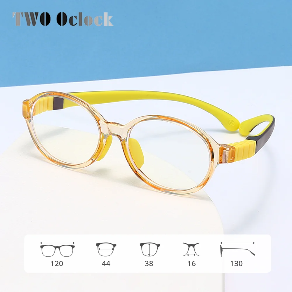 Flexible Oval Kids Glasses Frames Transparent Candy Color Boy Girl Eyeglasses Block Blue Light Medical 0 Diopter Optical Frames