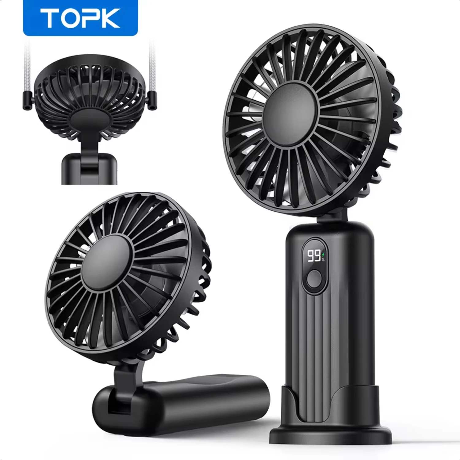 

5000mAh Portable Hand Held Fan,[7-24H of Working Time]Whisper-Quiet&Portable Design Quality Mini Handheld Neck Fan