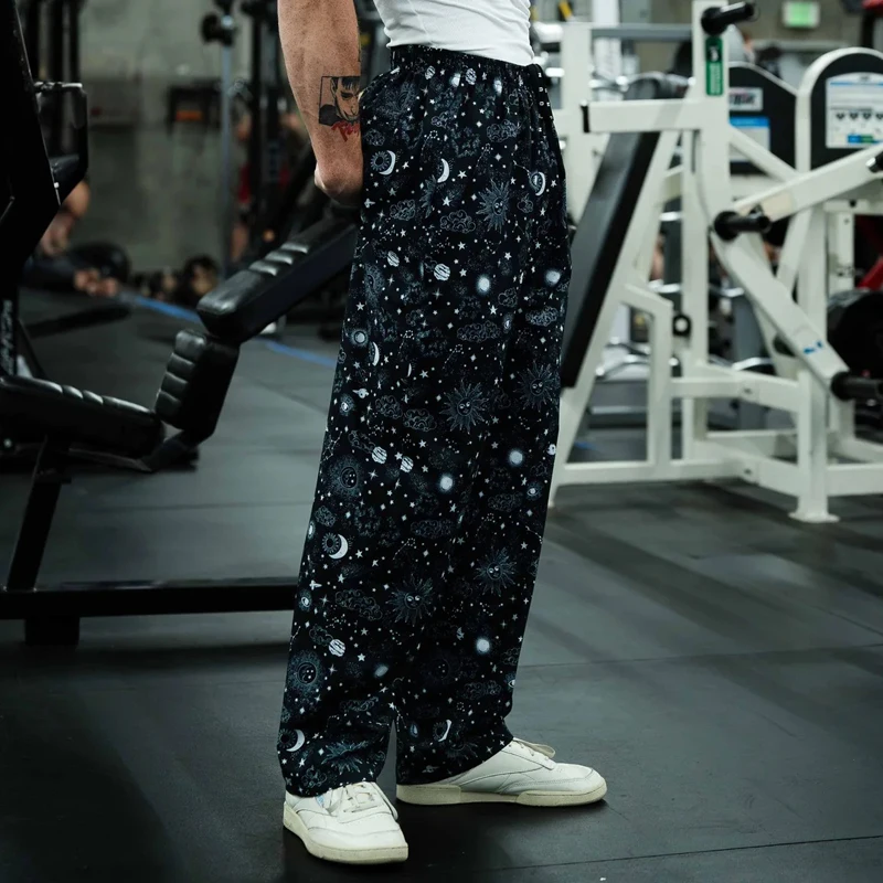 American Style Men's Sweatpants Fashion Men's Clothing Summer Breathable Quick Drying Loose Fitness Casual Digital Printed Pants