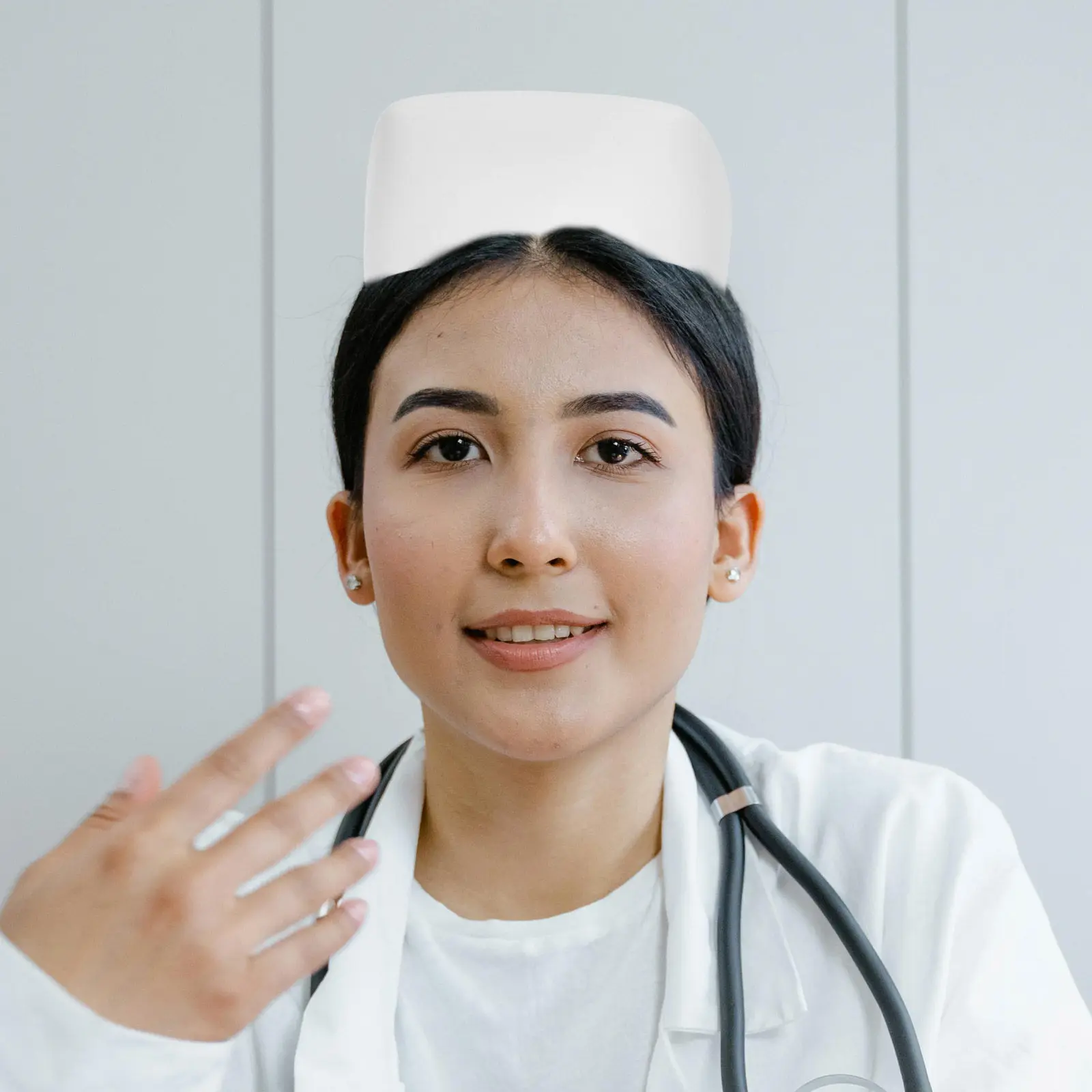 

White Thin Nurse Cap for Women Breathable Sweat Absorbent Comfortable Fabric Nursing Costume Headwear Graduation Party Cosplay