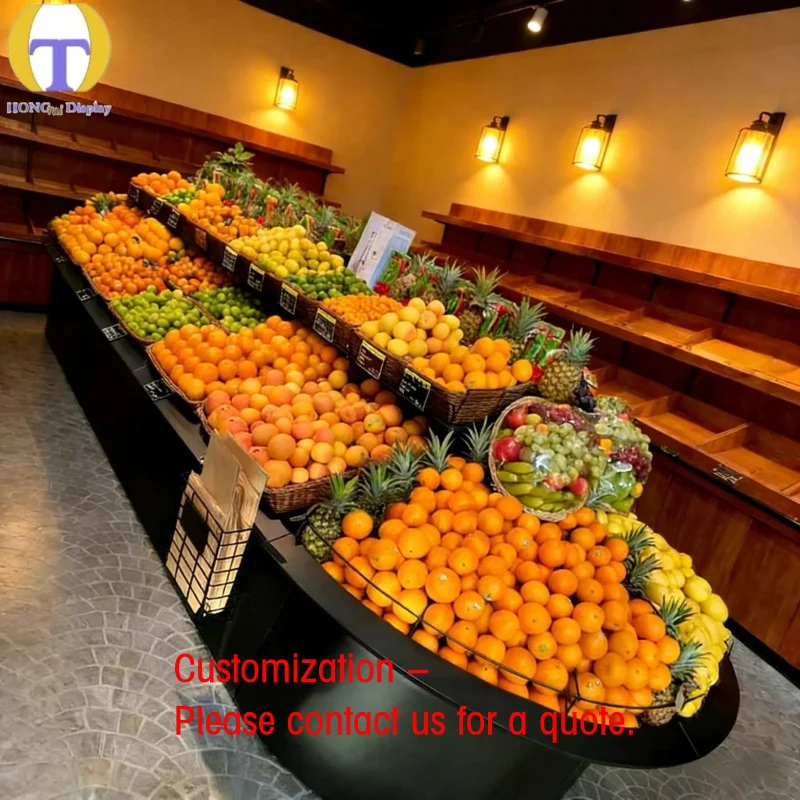 custom.OEM Design Supplier Supermarket Rack Strong Supermarket Display Shelves Fruits and Vegetables Shop
