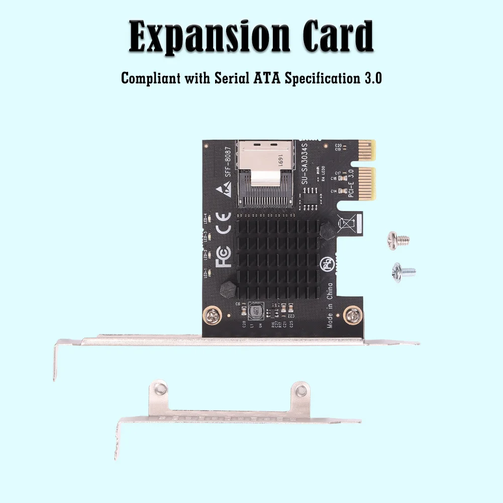 الكمبيوتر PCI-E 1x إلى Mini SAS SFF-8087 الناهض بطاقة التعدين الملحقات Mini PCI Express X1 2.0 مهايئ منفذ لنظام التشغيل Windows/Linux