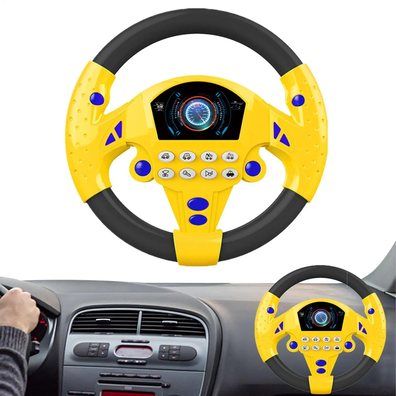 new Electric Simulation Steering Wheel Toy With Light And Sound Educational Children Co-Pilot kids Car Toy Vocal Toy Gifts