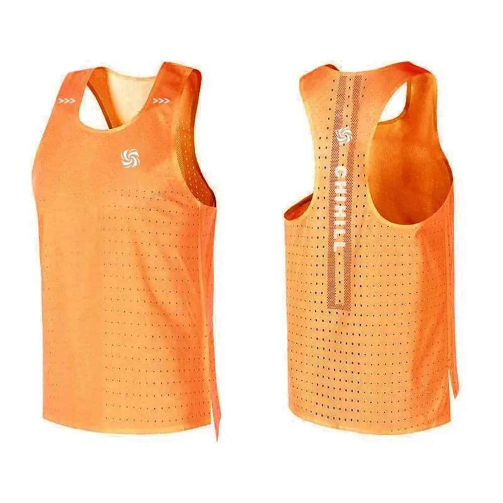 Mens Vest Sports Fitness Mesh Breathable Quick Dry Lightweight Sleeveless Running Vest Trendy Gym Training Tank Top 2024 Summer