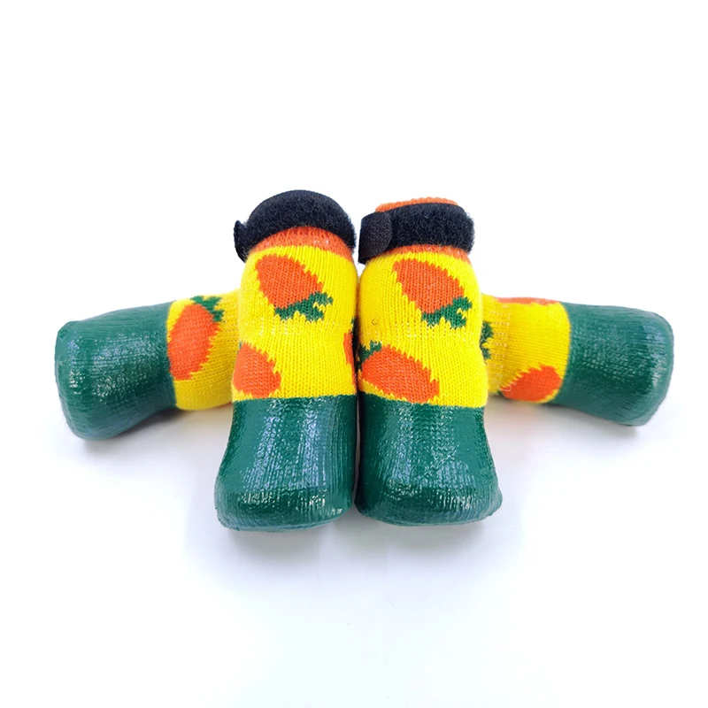 Autumn Winter Pet Dog Shoes Socks Waterproof Cats Dogs Rubber Socks Non-slip Dog Rain Snow Boots Socks Dogs Knitting Warm Socks