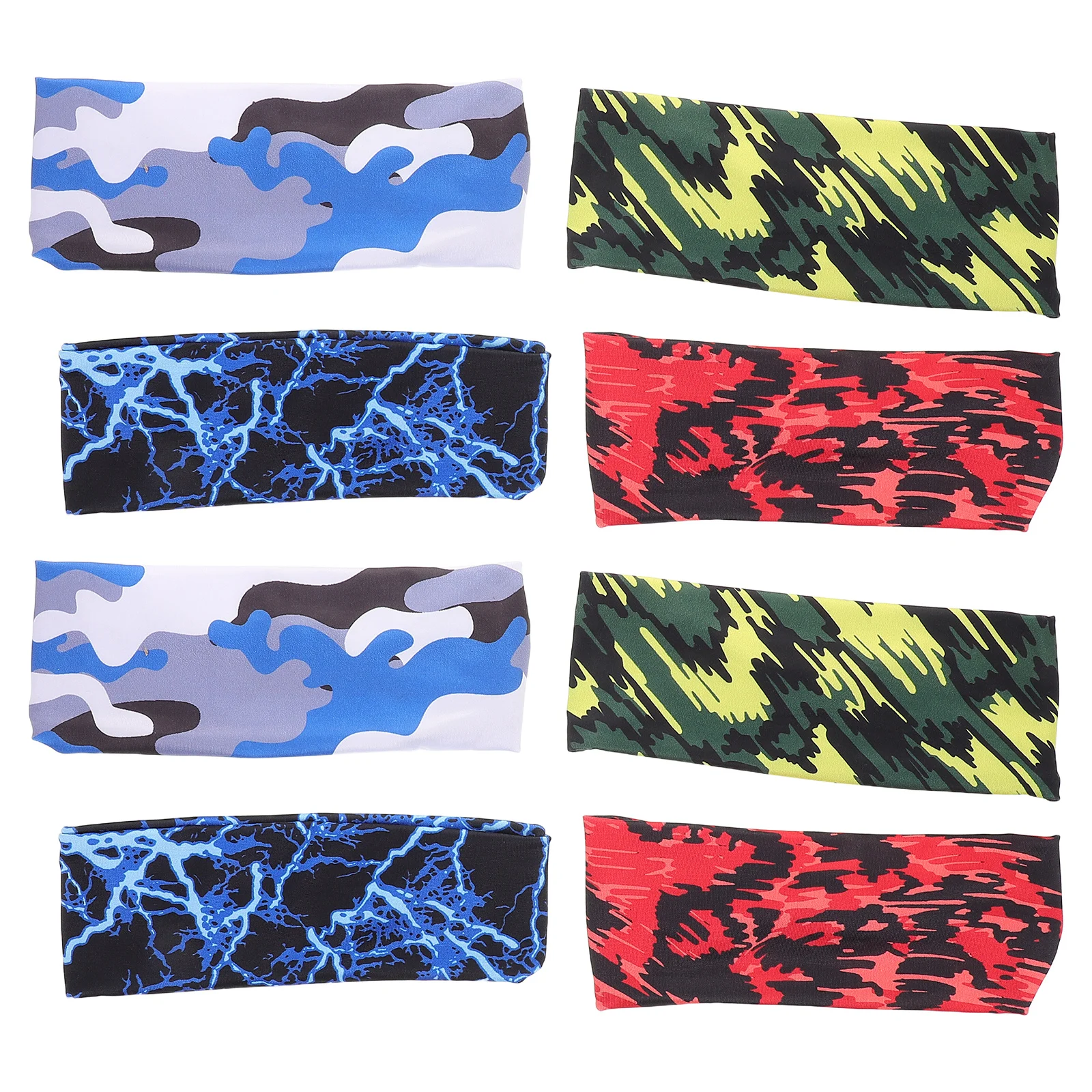 

8Pcs Breathable Camouflage Headbands for Kids Boys Girls Running Basketball Gym Sports Sweatbands Athletic Kids Headband