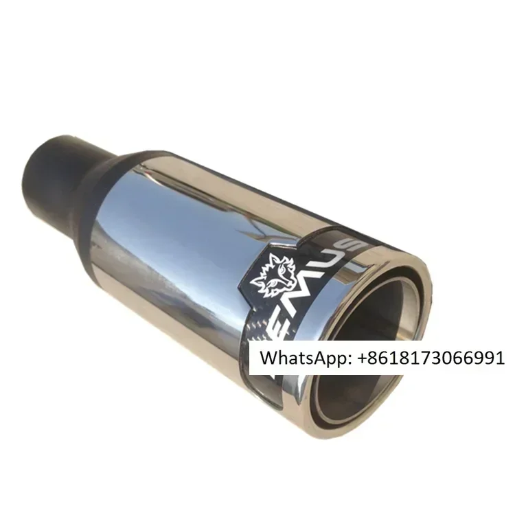 High gloss stainless steel genuine carbon fiber universal decorative nozzle wolf head exhaust pipe for automotive welding