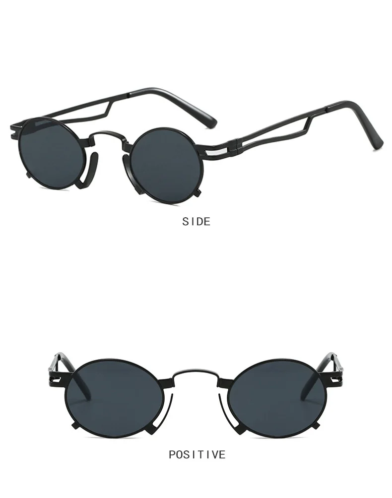 Punk Kleine Runde Sonnenbrille Frauen Retro Marke Designer Metall Rahmen Fashion Shades UV400 Sonnenbrille Weibliche Outdoor Brillen Männer – Detail 10