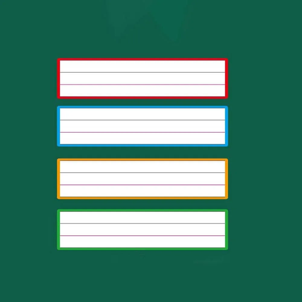 4pcs Magnetic Sentence Strips Four Line Colorful Whiteboard Stickers Waterproof Reusable Writing Magnets Classroom