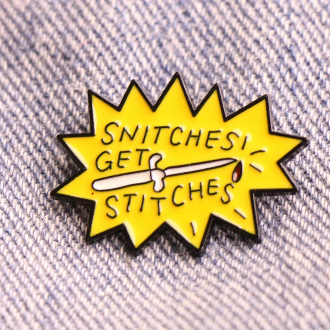 Fashion Enamel Quote Badge Brooch, Unisex Alloy Lapel Pin