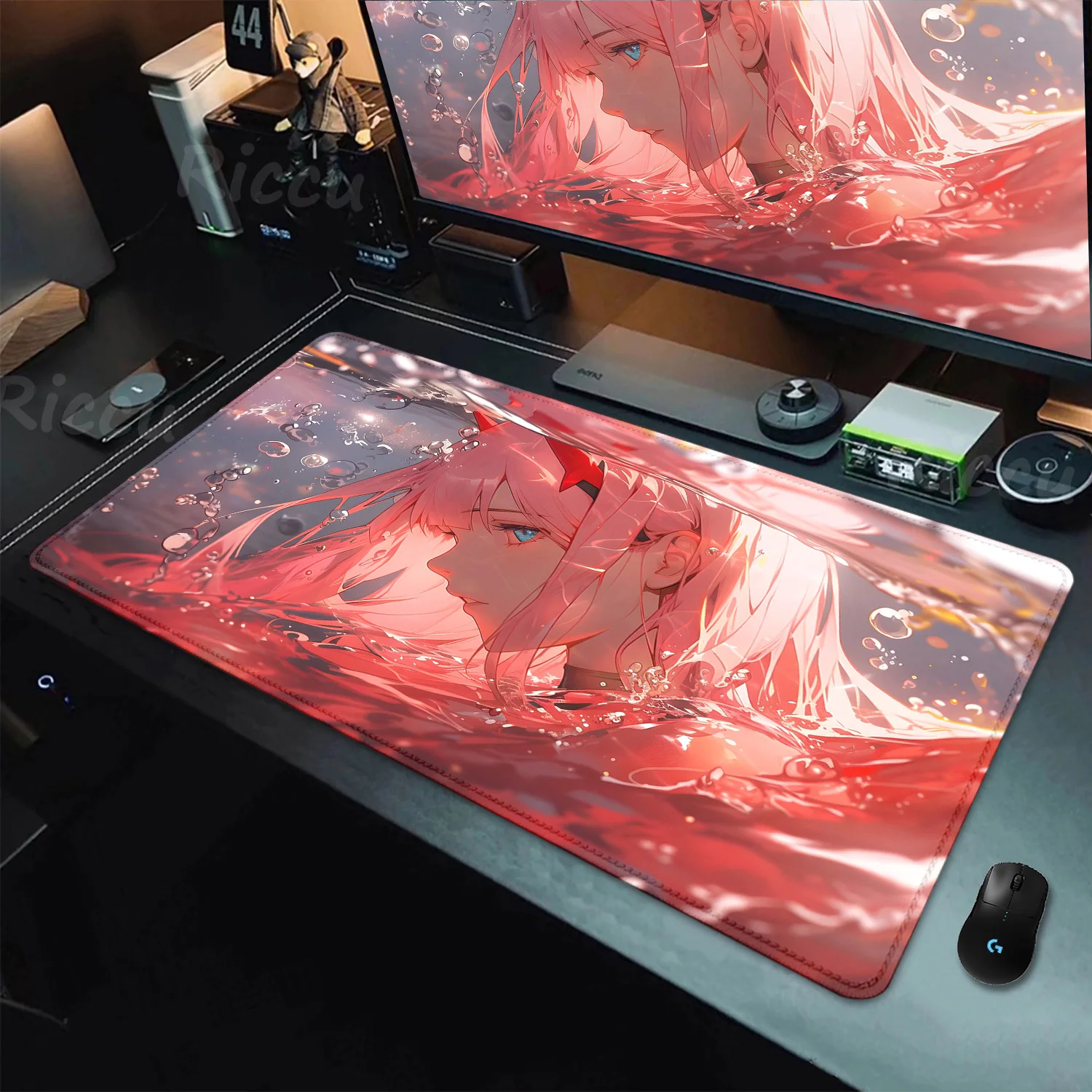 Duża podkładka pod mysz Anime Darling in the FranXX 02 Gaming Mousepad Big Mouse Mat Zero Two XXL 90x40 HD Print Keyboard Pads Desm Mat