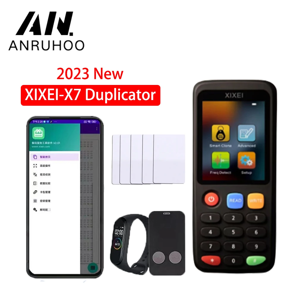 スマートチップリーダーx7Android,RFID,13.56MHz,タグコピー,125KHz,バッジ,複製機,新しいNFC