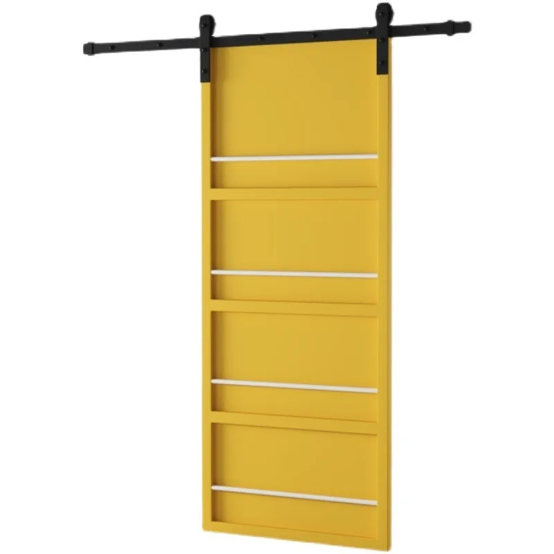 American Style Iron Wrought Sliding Door Bathroom Barn Door Nordic Internet-Famous Bookshelf Hanging Rail Creative Dini