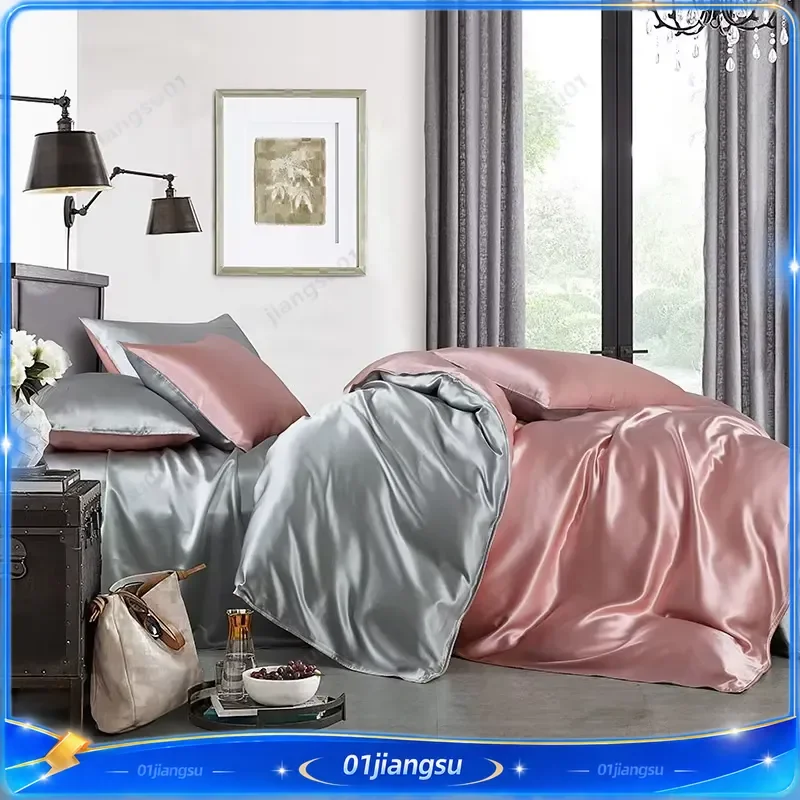 22mm 100% Mulberry Silk Duvet Cover 1pc Seamless Solid Color Bedding Custom Size Luxury Soft Hypoallergenic Quilt Cover