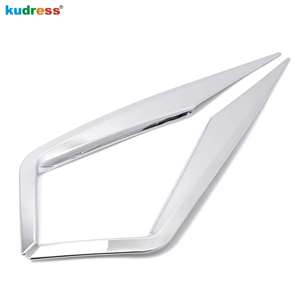 Front Fog Light Lamp Eyebrow Cover Trim For Skoda kodiaq 2016-2018 2019 2020 Chrome Car Head Foglight Eyelid Strip Accessories