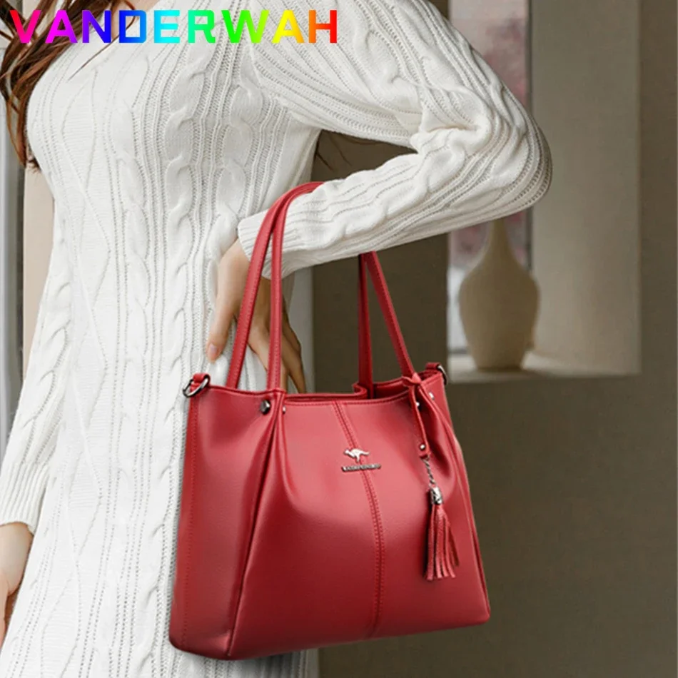 Elegant Women Cowhide Handbag Luxury Designer Shoulder Crossbody Genuine Leather Bag Bridal Red Messenger Sac Fashion Lady Bolsa