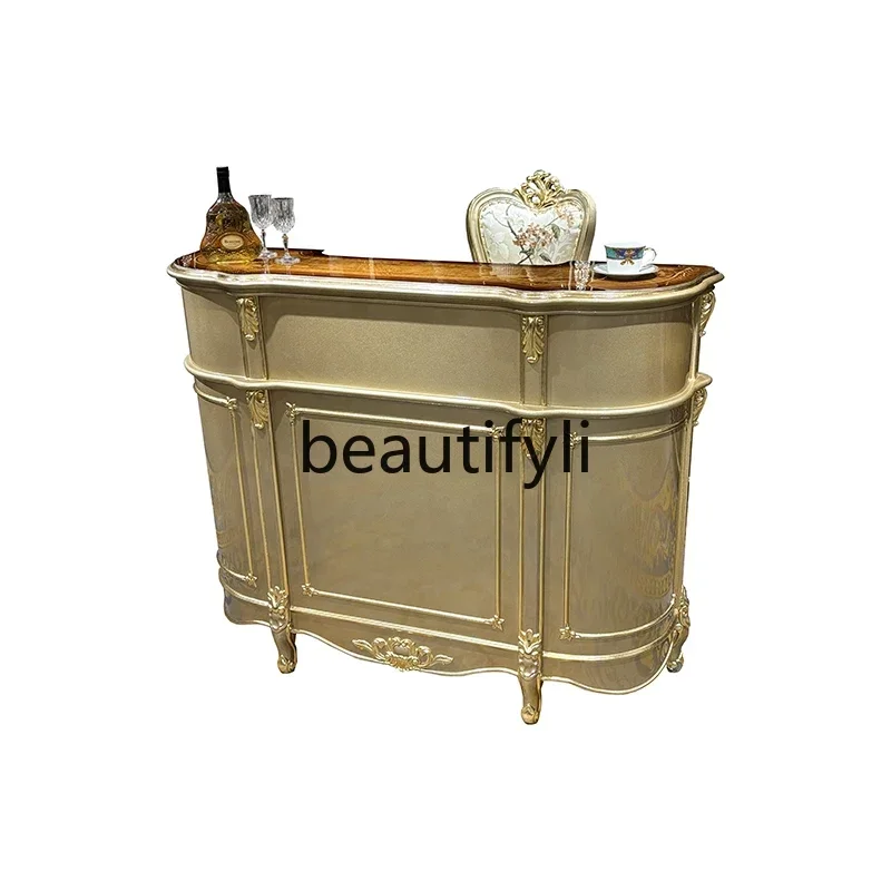 

pg46French solid wood, bar chair combination, European court, bar table, champagne neoclassical bar2005