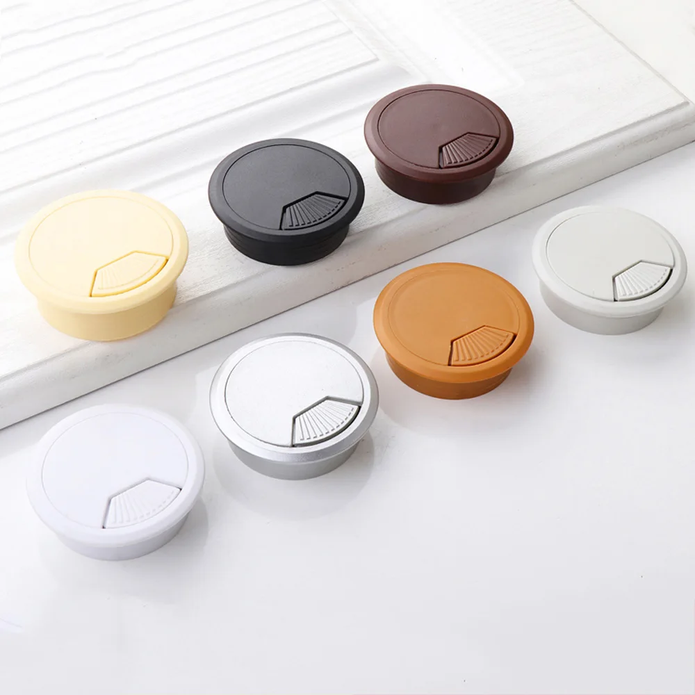 Decorative Plastic Furniture Hardware PC Desk For Home Office Wire Storage Rack Table Grommet Cable Hole Cover Line Hole Cover