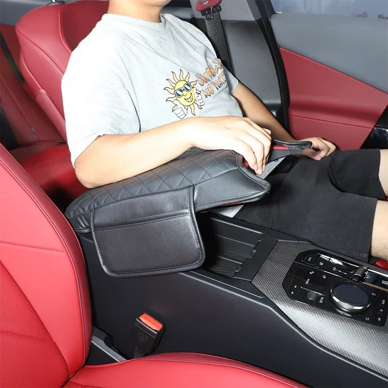 

1Pcs leather black For BMW X3 G45 2025+ car center console armrest box cover car interior modification accessories