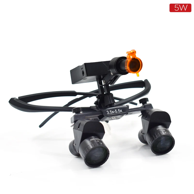 3.5X-5.5X den tal Binocular Magnifier LED Loupe with Adjustable Zoomand Pupillary Distance Oral MedicalInstrument