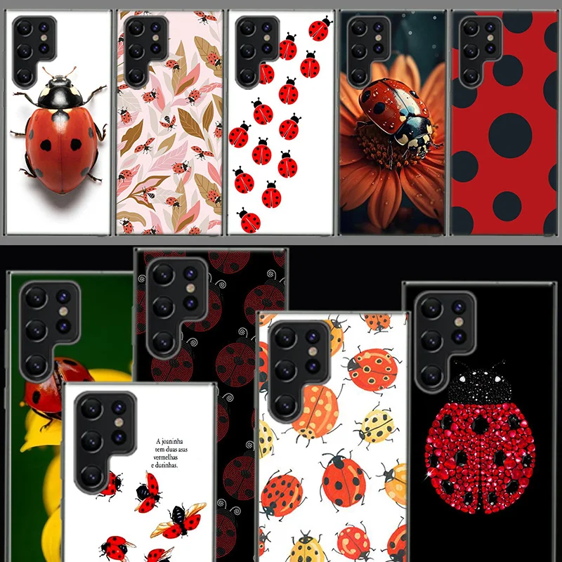 Insect Seven-star ladybug Painted Colourful Cover For Samsung Galaxy S21 S20 S23 FE S22 S24 Ultra Phone Case S10 S10E S8 S9 Plus