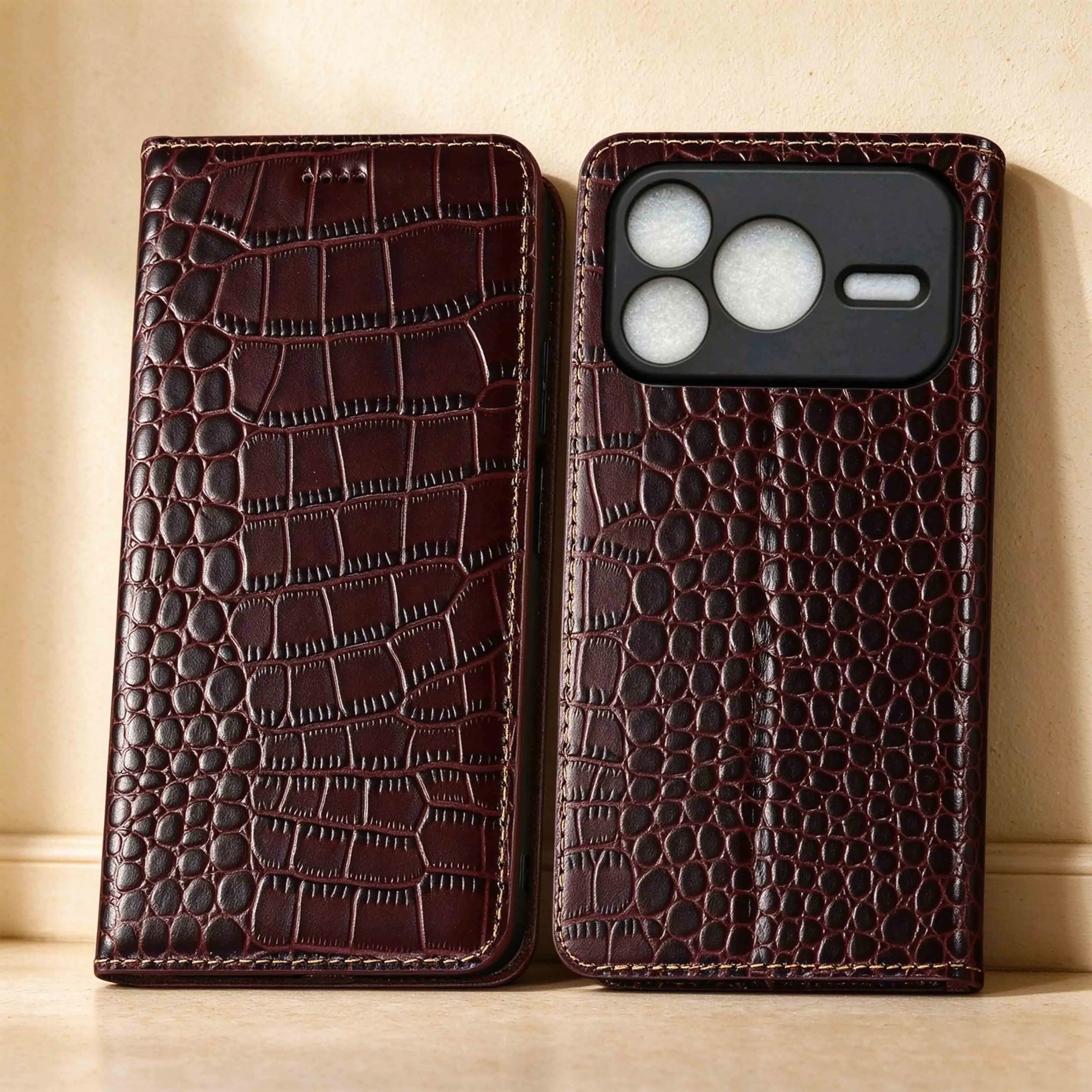 Crocodile Genuine Leather Flip Phone Case For Honor WIN RT Power 2 Global WIN RT Honor WIN Honor WIN Turbo Of Phone Case No-Slip