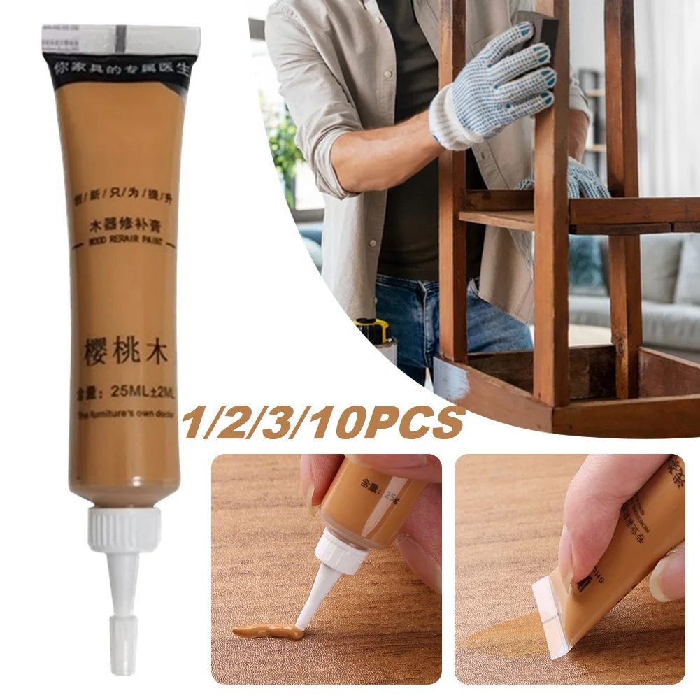 1/2/10PCS Wood Filler Floor Scratch Paint Repair Wood Paint Repair Paste Holes Restoring Refinishing Paste for Woodwork Painting
