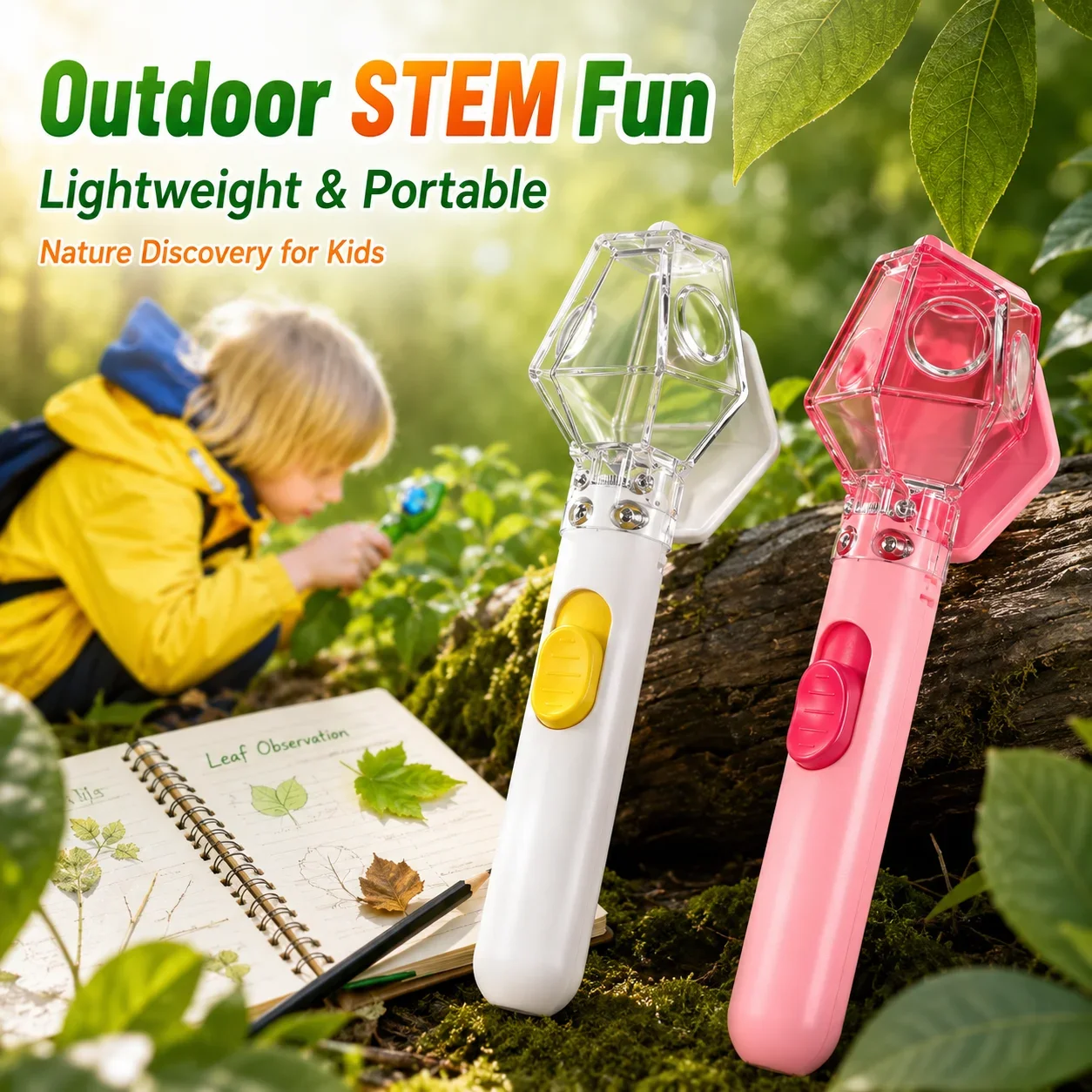 1p 6X Magnification Bug Catcher Viewer, Safe Catch Observe Release Insect Tool, Portable Outdoor STEM Educational Toy for Kids