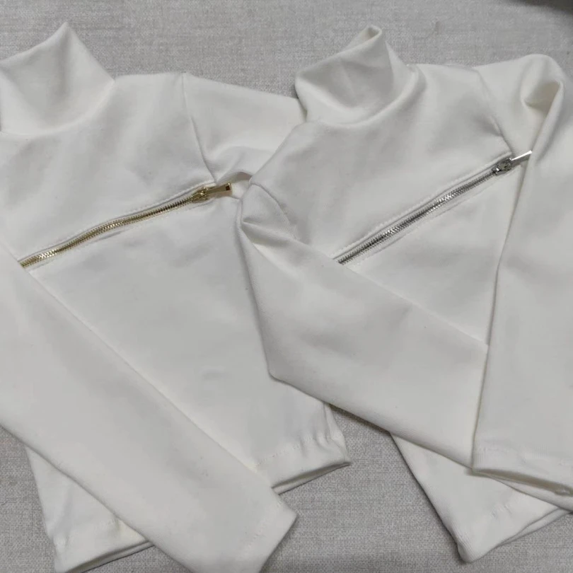 Nieuwe 1/3 poppenkleding voor 75/77cm mannelijke BJD pop, hoge hals witte rits top lange mouwen verkleedkleding poppenaccessoires, geen pop