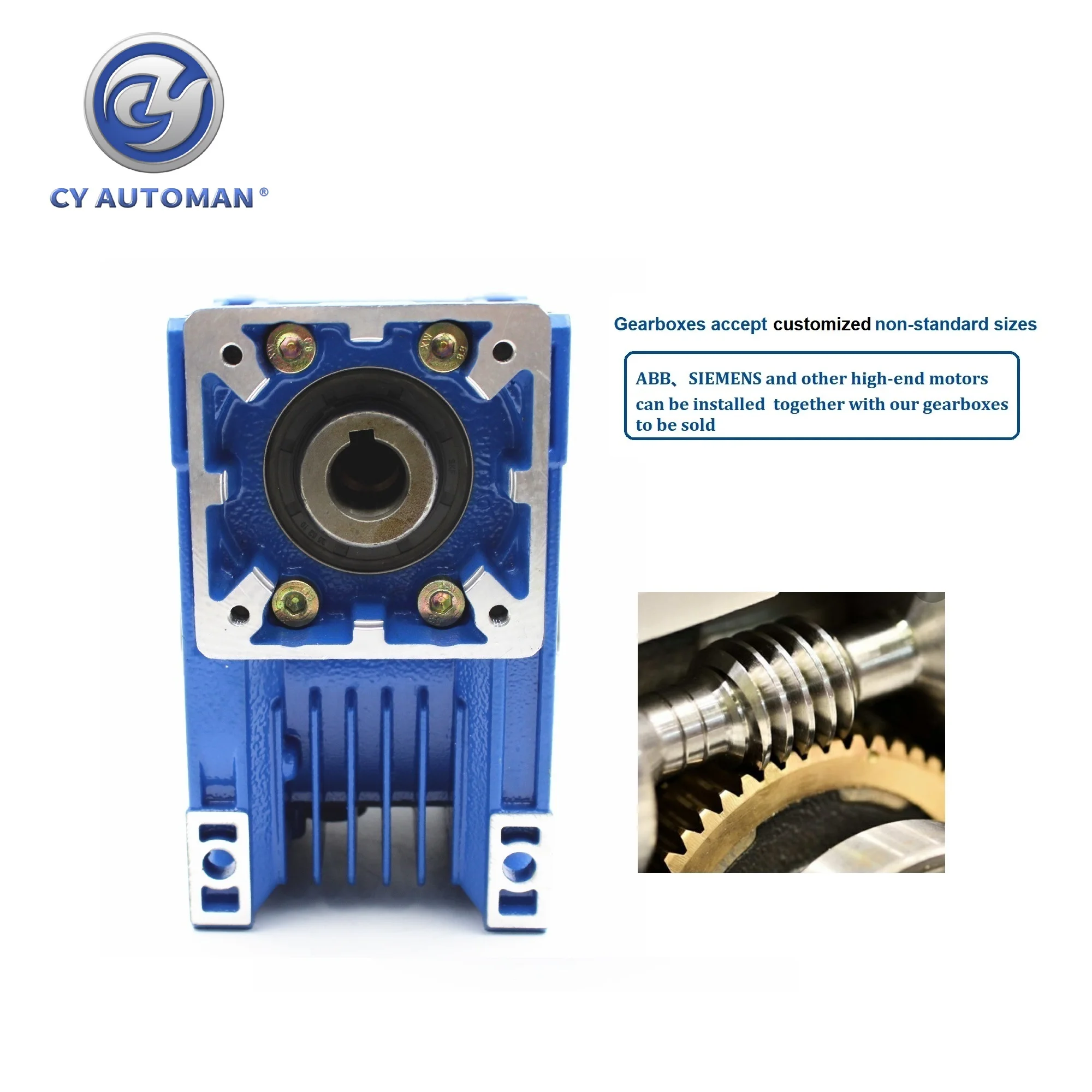 Imagem -02 - Cyautoman Redutor de Velocidade da Caixa de Velocidades sem Fim Nmrv 063 Entrada 14 19 22 24 mm Saída 25 mm Relação 5:1 100:1 Manutenção Gratuita