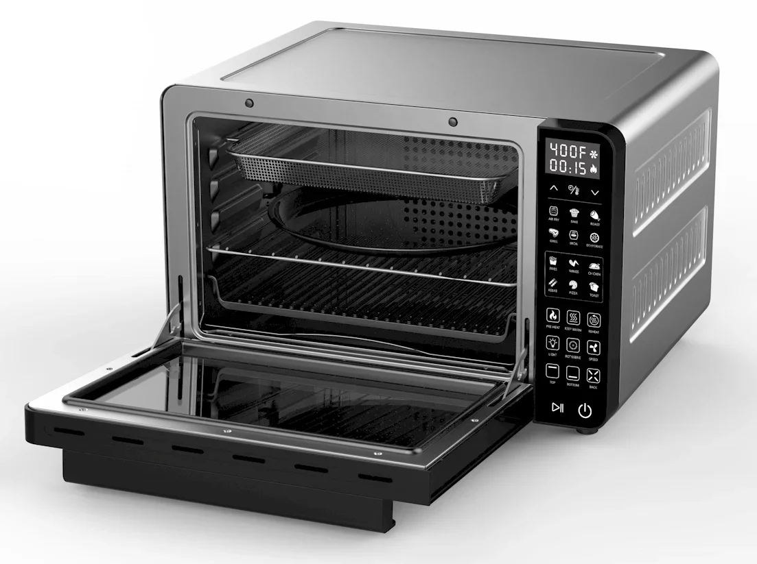 

=Dehydrate to 8 hours 24L Air Fryer AF551T 5 Layers Triple Heating Elements with Visible Window