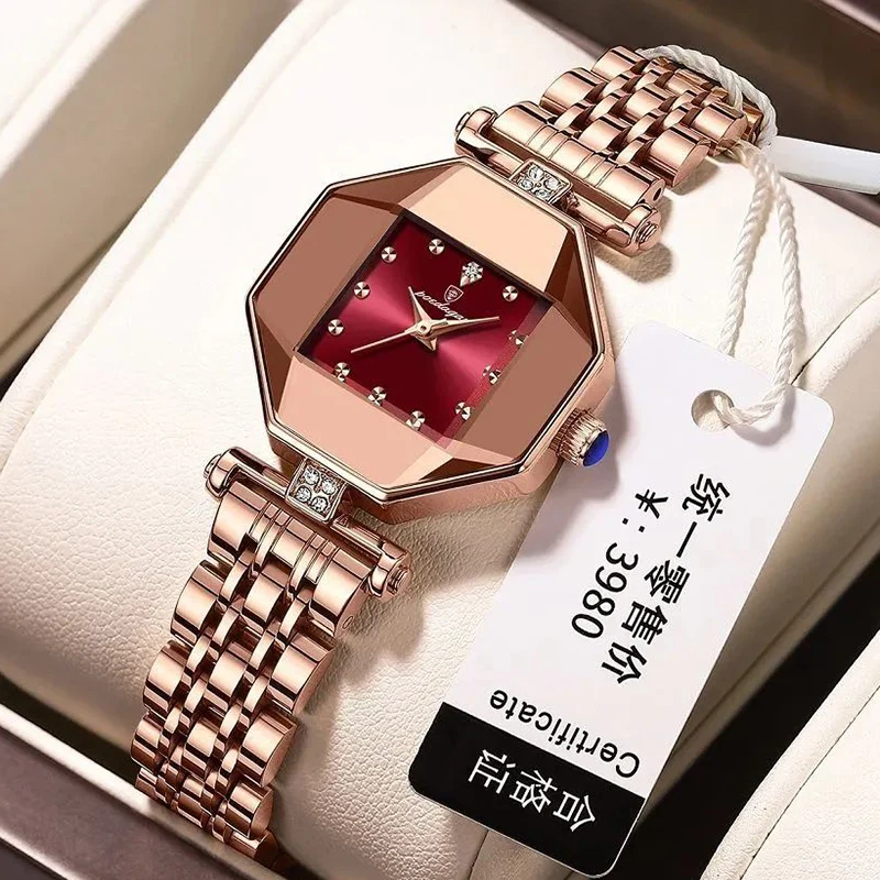 Women Quartz Watch Leather Steel Watch Rhinestone Ladies Bracelet Watch Casual Wristwatch Clock Relogio Feminino