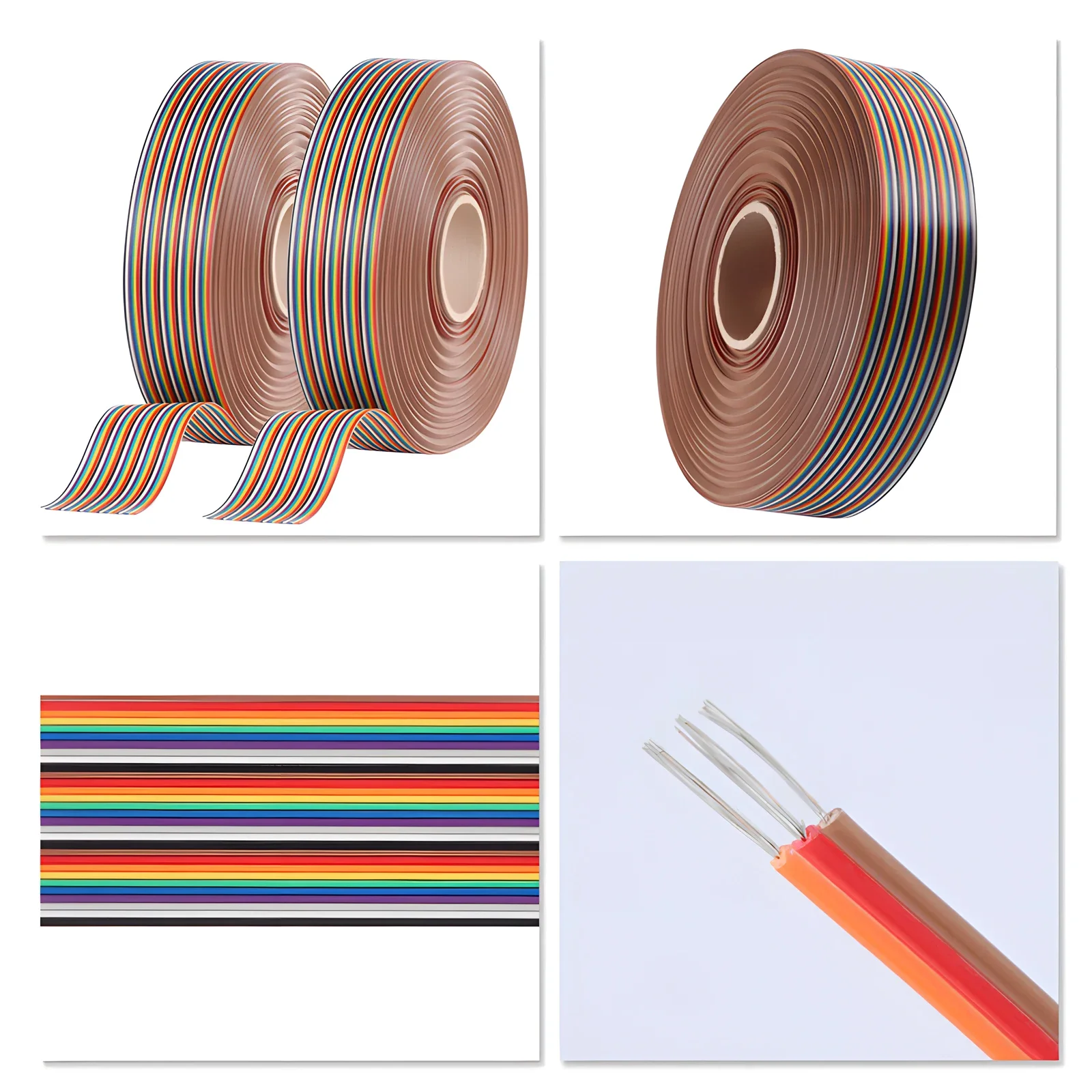 Cavo DuPont 1M 10P/16P/20P 1.27mm PASSO 28AWG Cavo a nastro piatto con nucleo in rame puro Arcobaleno Cavo DuPont per connettore FC Dupont