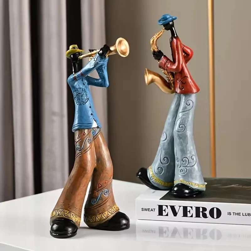 

Nordic Arts And Crafts Home Sculpture: Creative American Band Decoration with Musical Instrument Model – Perfect for Living Room
